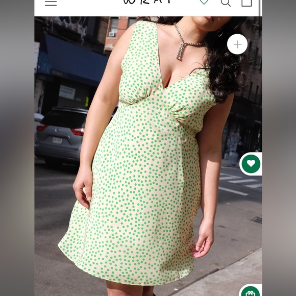 NWT Wray Mandi pistachio dot silk dress large - Picture 1 of 10